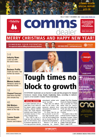 Front cover of the Comms Dealer Magazine