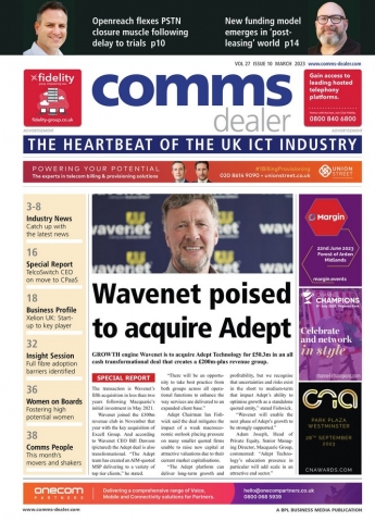 Front cover of the Comms Dealer Magazine